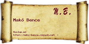 Makó Bence névjegykártya